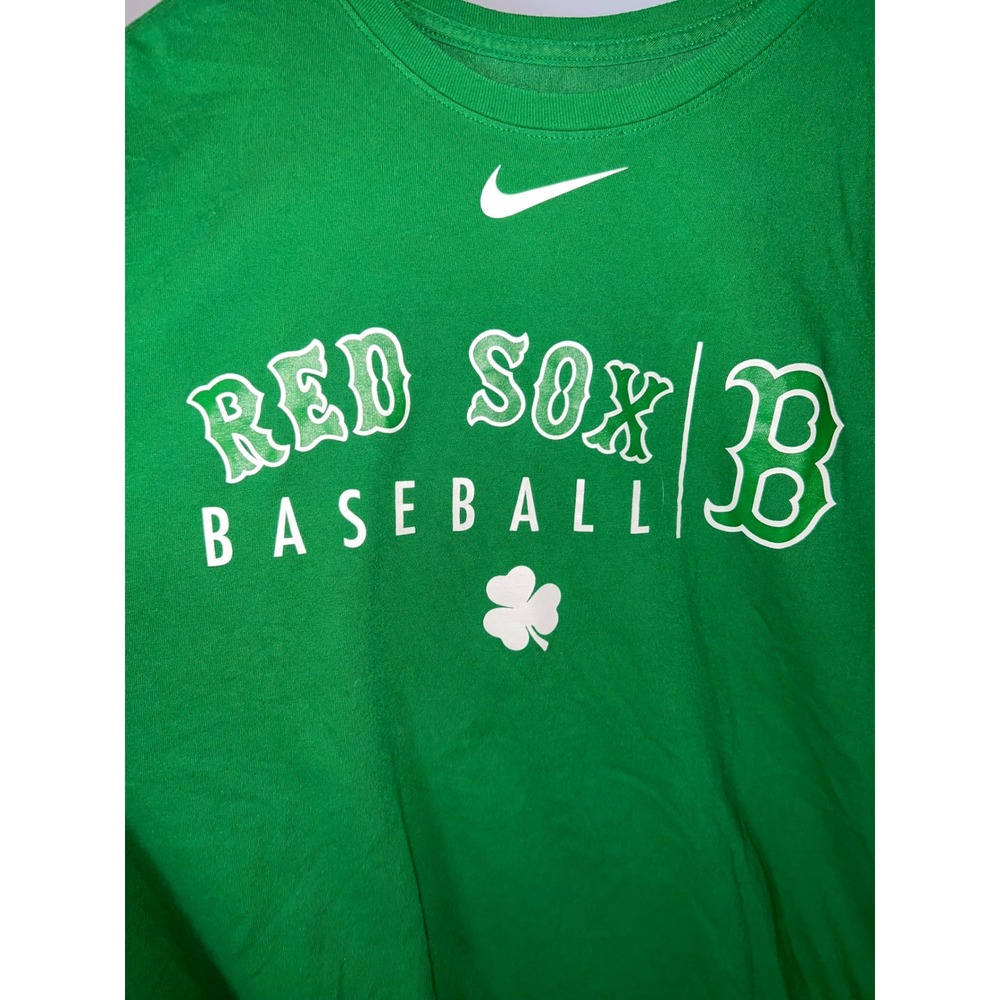Nike Boston Red Sox St Patricks Day Green Dri-FIT Baseball T-Shirt Mens XL - Picture 2 of 4